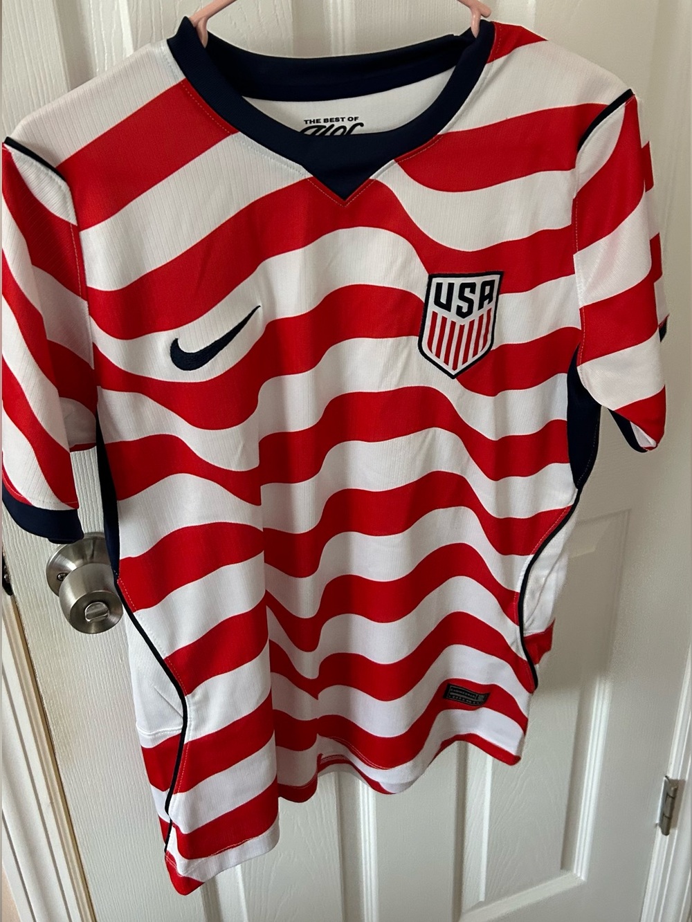 Nike USA Red and White Men's Soccer Jersey